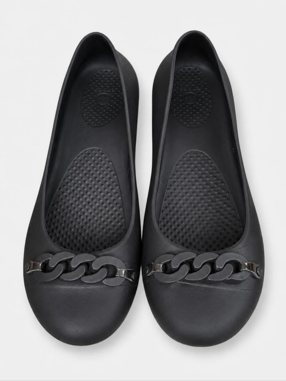 CROCS Chain-Trim Slip-On Ballet Flats